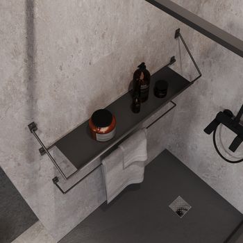 Полка-вешалка Niagara Nova NG1020B (100 см) черный матовый,1 место — фото 4, Полки для ванной и душа