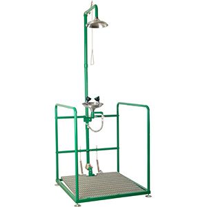 Аварийный душ с раковиной для промывки глаз из нержавеющей стали SC P730SS, шт SCP730SS — фото 1, Аксессуары и оборудование для общественных мест