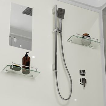 Душевая кабина Niagara Standart ST100/80/15Q (100х80х215) прямоугольник,поддон 15см,распашная,проф.белый,3 места — фото 9, Душевые кабины