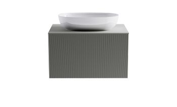 Тумба М-40 70см 1ящ NCS S 3502-y мат./волна, раковина Атрия бел гл, столешница Solid в цвете 4631177714702 — фото 1, Тумбы с раковиной