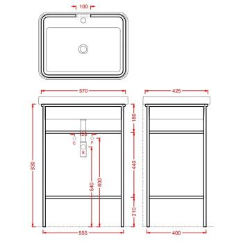 Консоль Artceram Fuori Scala металлическая для прямоугольной раковины цвет белый матовый ACA056 05 — фото 1, Консоли для раковины