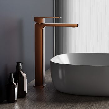 530250500 Gala, смеситель для раковины высокий, розовое золото — фото 1, Смесители для раковины