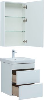 Мебель для ванной Aquanet София 50 белый глянец (2 ящика) 00274191 — фото 5, Комплекты мебели для ванной