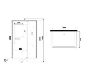 Душевая кабина Niagara Standart ST120/90/15Q/BK (120х90х200) прямоугольник,поддон 15см,распашная,проф.белый,без крыши,3 места — фото 11, Душевые кабины