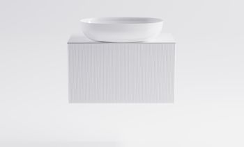 Тумба М-40 80см 1ящ цв белый мат./волна, раковина Атрия бел гл., столешница Solid бел гл. 4631177713590 — фото 2, Тумбы с раковиной
