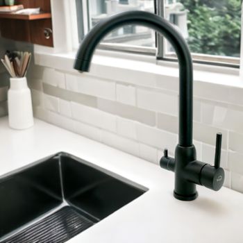 NAPOLI Смеситель д/кухни совмещенный с краном для питьевой воды, черный 32656 — фото 9, Смесители для кухни