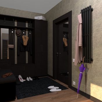 Полотенцесушитель электрический INARO ПРОФИЛЬНЫЙ 1200х240 правый, скр.монтаж, СНШ, черный матовый(RAL 9005), (Ferrum, 8 крючков), Маргроид Inaro-12024-1081-9005R — фото 1, Электрические полотенцесушители