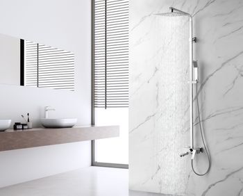 Unit Смеситель для ванны и душа, монолит.излив 170мм верх.лейка'Троп.дождь', р/ОД, хром, LM, LM4522C LM4562C — фото 1, Лейки для душа