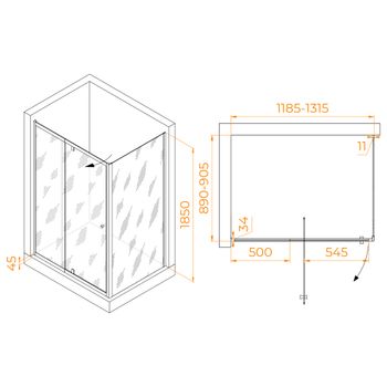 Душевой уголок RGW PA-44 (PA-02 + Z-050-1) 1200x900 41084419-011 — фото 1, Душевые уголки