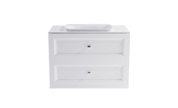 Товар: Тумба Классик 90 с 2ящ белый мат. с раковиной Ретро бел гл. и столешницей Solid бел гл. 4631177714399 - фото 2 Тумба Классик 90 с 2ящ белый мат. с раковиной Ретро бел гл. и столешницей Solid бел гл. 4631177714399 — фото 2, Тумбы с раковиной