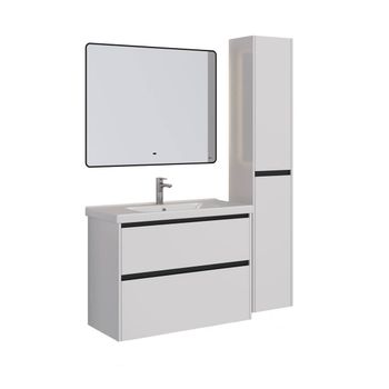 Зеркало Lemark MIOBLACK 100х80 см с интерьерной подсветкой, с подогревом LM100ZM-black — фото 4, Зеркала в ванную комнату