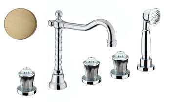 Смеситель на борт ванны Fiore VENERE SKY (SWAROVSKI®) 13ZZ0607, бронза — фото 1, Смесители на борт ванны