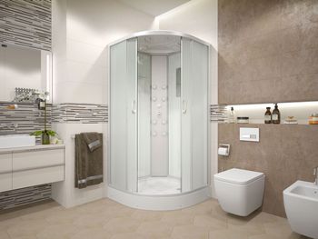 Душевая кабина ERLIT 35 серия ER3509PF-C3-RUS матовое стекло — фото 3, Душевые кабины