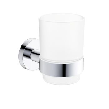 AQM7212CR Trento Стакан для зубных щеток, латунь/матовое стекло, хром — фото 1, Стаканы для зубных щеток