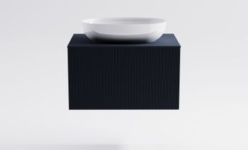 Тумба М-40 80см 1ящ RAL7024 мат./волна, раковина Атрия бел гл, столешница Solid в цвете 4631177714801 — фото 2, Тумбы с раковиной
