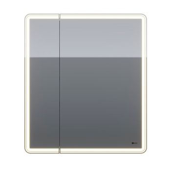 Шкаф зеркальный Lemark ELEMENT 70х80 см 2-х дверный, с подсветкой, с розеткой, цвет корпуса: Белый LM70ZS-E — фото 1, Зеркальные шкафы в ванную