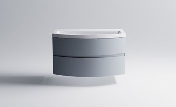 Нижний шкаф Венеция2.0 100 с 2 ящиками серо-голубой (NCS S 3005-R80B матовый) + Раковина "Венеция 100" 03100002ncss3005-r80b+04010019 — фото 2, Тумбы с раковиной