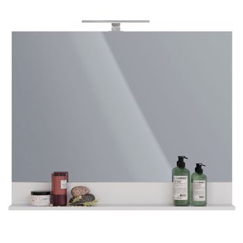 Зеркало Lemark ROMANCE 100 см с полкой, цвет: Белый глянец LM07R100Z — фото 1, Зеркала в ванную комнату