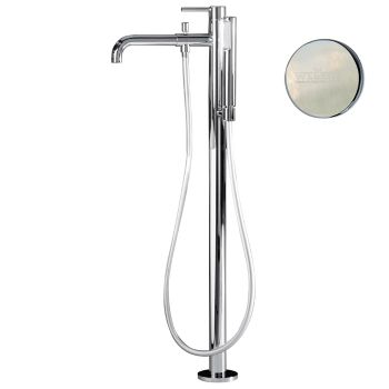 Смеситель для ванны напольный Webert Elio EL851101345, никель — фото 1, Смеситель для ванны