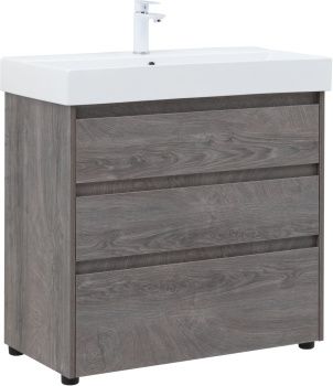 Тумба под раковину Aquanet Nova Lite 85 дуб рошелье (3 ящика) 00302476 — фото 10, Тумбы под раковину