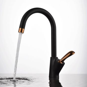 Смеситель для кухни D&K Venice DA1032459, черный/золото — фото 1, Смесители для кухни