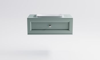 Тумба Классик 100см 1ящ NCS S 3005-B80G мат., раковина Ретро бел глянц, столешница Solid в цвете 4631177715600 — фото 1, Тумбы с раковиной