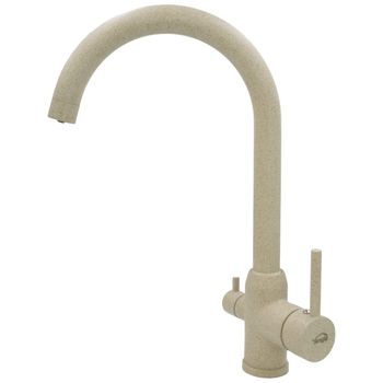 NAPOLI Смеситель д/кухни совмещенный с краном для питьевой воды, бежевый камень 32666 — фото 1, Смесители для кухни
