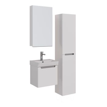 Тумба Lemark BUNO MINI 45 см под 1 раковину, подвесная, 1 ящик, цвет планки: Серый, цвет корпуса, фа LM05BM45T — фото 5, Тумбы под раковину