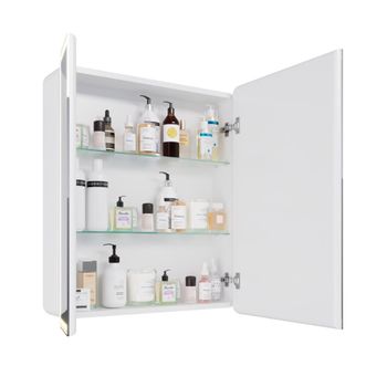 Шкаф зеркальный Lemark ELEMENT 70х80 см 2-х дверный, с подсветкой, с розеткой, цвет корпуса: Белый LM70ZS-E — фото 3, Зеркальные шкафы в ванную