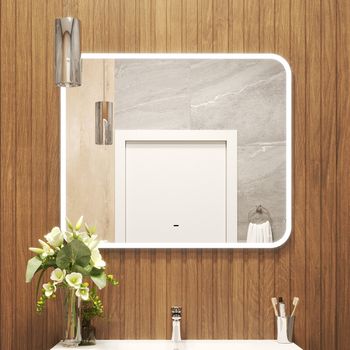 BOND M39ZE-10080 Зеркало прямоугольное 100х80см с LED подсветкой и сенсорным диммером — фото 2, Зеркала в ванную комнату