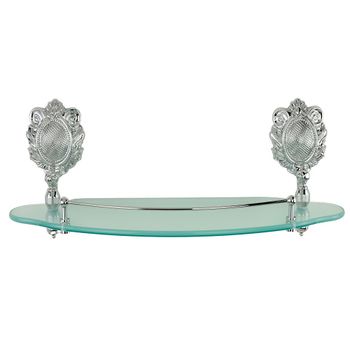 CLEOPATRA Полка c галереей, L40 см, стекло матовое/хром 16665 — фото 4, Полки для ванной и душа