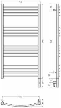 Товар: Полотенцесушитель электрический Сунержа Аркус 3.0 1000х500 МЭМ правый Белый 12-5705-1050 - фото 3 Полотенцесушитель электрический Сунержа Аркус 3.0 1000х500 МЭМ правый Белый 12-5705-1050 — фото 3, Электрические полотенцесушители
