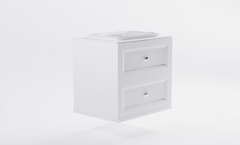 Тумба Классик 70см 2ящ белый мат., раковина Ретро бел глянц, столешница Solid белый мат. 4631177715716 — фото 3, Тумбы с раковиной