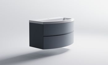 Нижний шкаф Венеция2.0 100 с 2 ящиками серо-голубой (NCS S 3005-R80B матовый) + Раковина "Венеция 100" 03100002ncss3005-r80b+04010019 — фото 4, Тумбы с раковиной