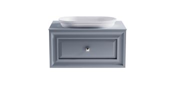 Тумба Шарм 80см 1ящ NCS S 3005-R80B мат., раковина Шарм бел гл, столешница Solid в цвете 4631177715013 — фото 1, Тумбы с раковиной