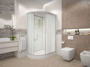 Душевая кабина ERLIT 35 серия ER3512PL-C3-RUS матовое стекло — фото 3, Душевые кабины