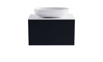 Тумба М-40 70см 1ящ цв RAL7024 мат./волна, раковина Атрия бел гл., столешница Solid бел гл. 4631177713521 — фото 1, Тумбы с раковиной