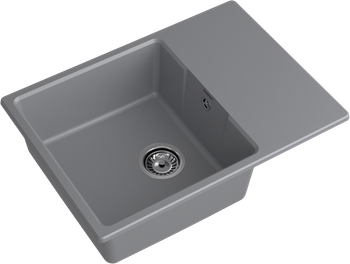 GRANFEST Мойка URBAN 668L 1-чаша+крыло 680*490мм темно-серый арт.GF-UR- 668L темно-серый — фото 1, Кухонные мойки