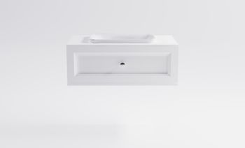 Тумба Классик 90см 1ящ белый мат., раковина Ретро бел глянц, столешница Solid белый мат. 4631177715594 — фото 1, Тумбы с раковиной