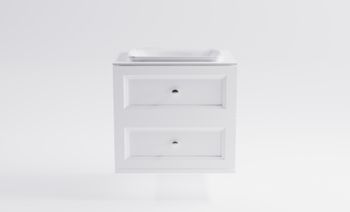 Тумба Классик 70 с 2ящ белый мат. с раковиной Ретро бел гл. и столешницей Solid бел гл. 4631177714276 — фото 1, Тумбы с раковиной