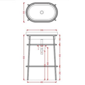Консоль Artceram Fuori Scala металлическая для овальной раковины цвет белый матовый ACA055 05 — фото 2, Консоли для раковины