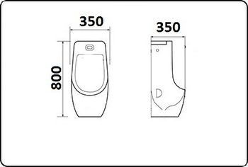 Писсуар подвесной CeramaLux X546S — фото 1, Писсуары