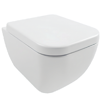 Комплект Унитаз HATRIA BIANCA Y3AK01 Y1VB01 подвесной безободковый с сиденьем с крышкой с плавным опусканием цвет белый — фото 1, Подвесные унитазы