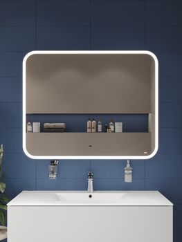 BOND M39ZE-10080 Зеркало прямоугольное 100х80см с LED подсветкой и сенсорным диммером — фото 1, Зеркала в ванную комнату