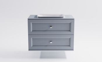 Тумба Классик 90см 2ящ NCS S 3005-R80B мат., раковина Ретро бел глянц, столешница Solid в цвете 4631177715792 — фото 1, Тумбы с раковиной