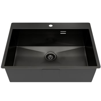 Кухонная мойка Reflexion Iseo RX2265BL оружейная сталь — фото 308, Кухонные мойки
