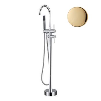 Смеситель для ванны напольный Webert Rimini RI851101010, золото — фото 1, Смеситель для ванны