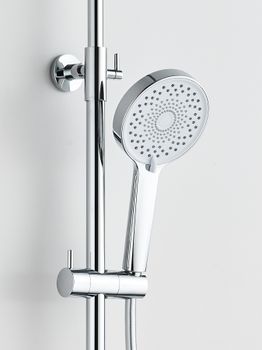 BOND B12-8200 Душевая стойка с термостатом и тропическим душем — фото 8, Душевые стойки