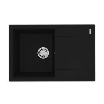 Кухонная мойка Lemark IMANDRA 760 врезная прямоугольная с крылом из кварцгранита, Антрацит 9910025 — фото 3, Кухонные мойки