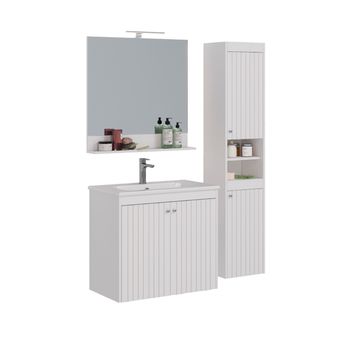 Тумба Lemark ROMANCE 80 см под 1 раковину, подвесная/напольная, 2-х дверная, цвет корпуса, фасада: Б LM07R80T — фото 5, Тумбы под раковину